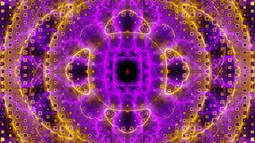 Purple and orange abstract circle waves dj loop animation background