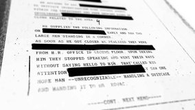 Top secret file with sensitive information is erased and censored by black lines. Classified leaked text memo or report is sanitized and is hidden. Forbidden to be seen by public eye. Government file - Powered by Shutterstock - Get 15% off with code: PIKWIZARD15