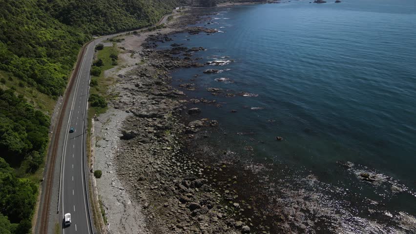 Cruising along A coastal highway In New Zealand