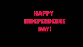happy independence day text with black background for independence day png video