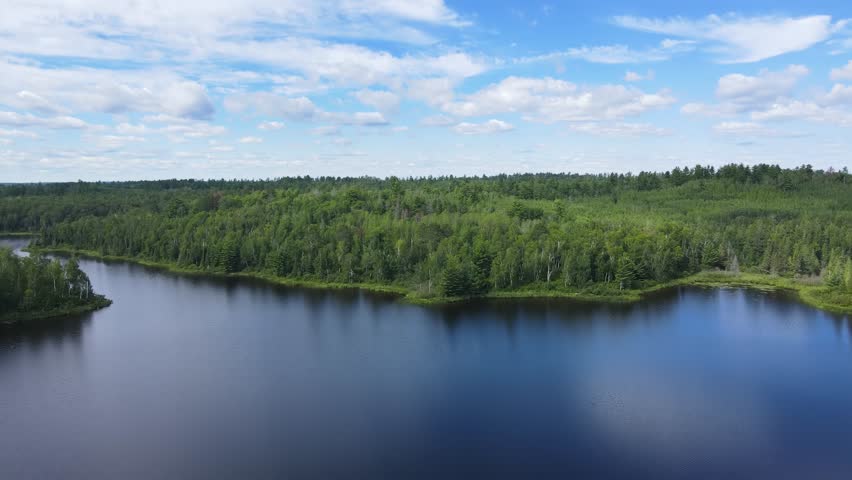 Flying over lakes and forest in Northern Minnesota.