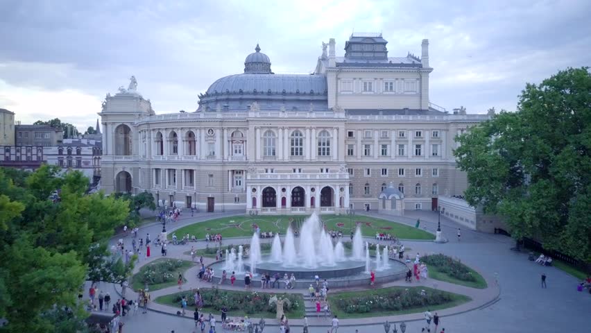 Historical Odessa theatre building, Odessa at summer, Ukraine