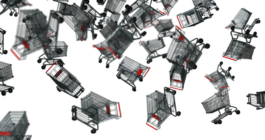 Shopping Cart falling slow motion