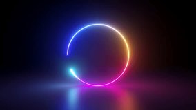 looped 3d animation, abstract geometric neon background. Round frames, rings, circles, glowing lines appear in the dark. Light drawing - Powered by Shutterstock - Get 15% off with code: PIKWIZARD15