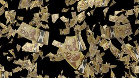 Money rain. Canadian dollars paper money banknotes falling down. CAD banknotes bills falling. Currency of Canada. Finance and business. Animation. Alpha channel. 3D render - Powered by Shutterstock - Get 15% off with code: PIKWIZARD15