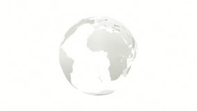 Earth globe white color. Animation revolves around itself seamless loop. Alpha Channel and Green Screen. Designed in minimal concept. 3D Render. - Powered by Shutterstock - Get 15% off with code: PIKWIZARD15