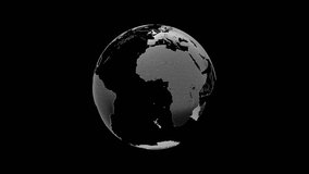 Metal earth globe. Animation revolves around itself seamless loop. Alpha Channel and Green Screen. Designed in minimal concept. 3D Render. - Powered by Shutterstock - Get 15% off with code: PIKWIZARD15