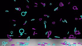 Female and Male symbols falling 3D Animation Video Transparent Alpha - Powered by Shutterstock - Get 15% off with code: PIKWIZARD15