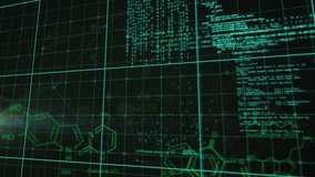 Animation of data processing over chemical structures. Global business and digital interface concept digitally generated video. - Powered by Shutterstock - Get 15% off with code: PIKWIZARD15