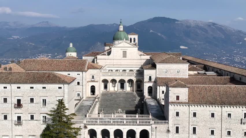 Montecassino Abbey, Cassino, Lazio, Italy.
panoramic view of the abbey of Montecassino.