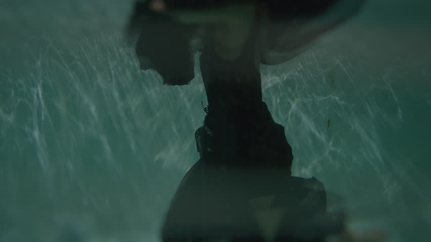 Woman Underwater In Dress Moving | Shutterstock HD Video #1101565543