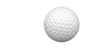 Golfball fractured on white background. 3D Illustration.