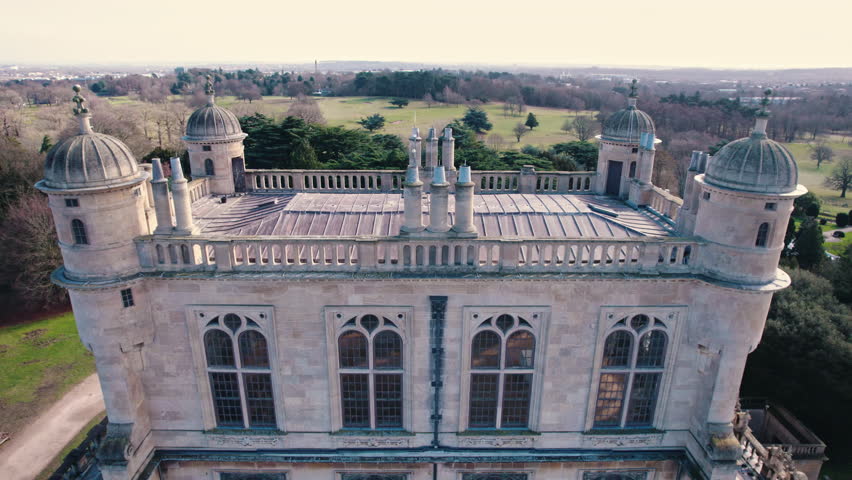 A view of the historic Wollaton Hall on the grounds of Wollaton Park in Nottingham. High quality 4k footage
