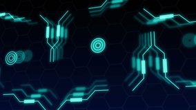 Animation of high score text over neon computer circuit board on black background. Abstract background and retro future concept digitally generated video. - Powered by Shutterstock - Get 15% off with code: PIKWIZARD15