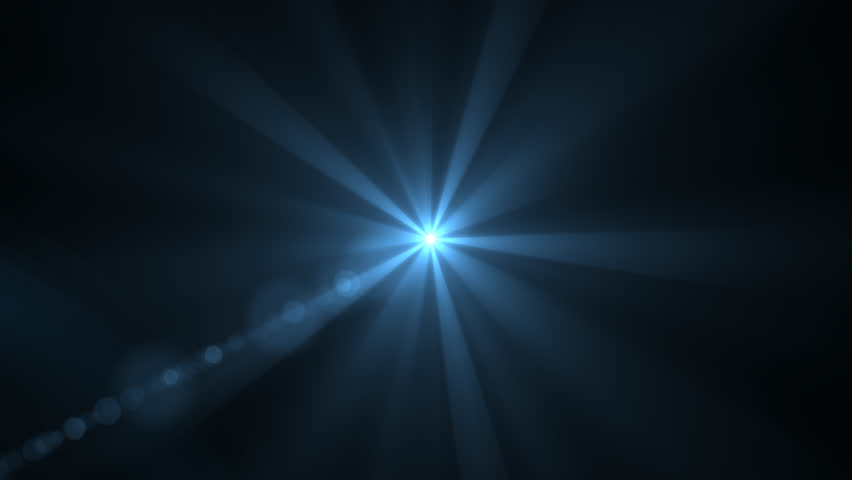 Blue light rays, burst on black backgrou, Stock Video