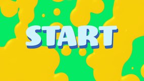 Animation of start text and shapes on green background. Social media and digital interface concept digitally generated video. - Powered by Shutterstock - Get 15% off with code: PIKWIZARD15