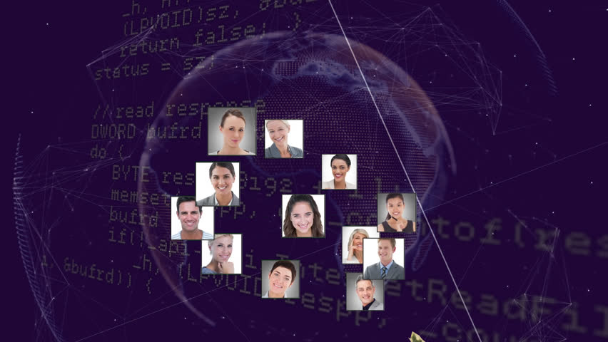 Animation of data processing over globe and diverse business people icons. Global business and digital interface concept digitally generated video. | Shutterstock HD Video #1101606877