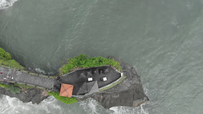 Tanah Lot Temple and ocean landscape on the Bali island, Indonesia