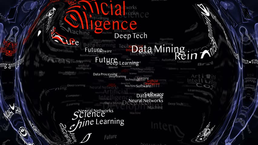 ARTIFICIAL INTELLIGENCE Keywords, Background, Animation, Loop, 4k
 | Shutterstock HD Video #1101609507