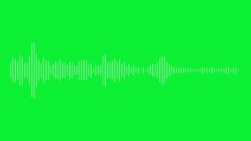 Sound signal on green screen background. Podcast voice speech levels
