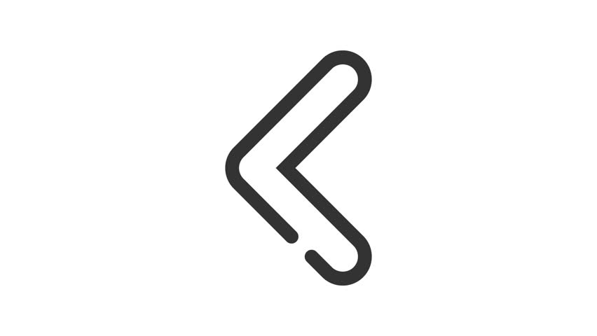 Back Button on white background, animated icon.