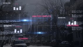 Animation of financial data processing over city street. Global business, finances, computing and data processing concept digitally generated video. - Powered by Shutterstock - Get 15% off with code: PIKWIZARD15