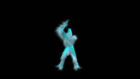 Party Animal Hairy Dancer 3D Transparent Alpha Video 