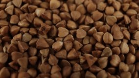 buckwheat groats close-up background food video for cooking