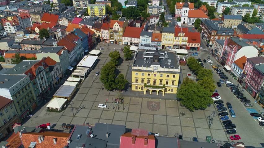 Old Town Market Ostrow Wielkopolski Ratusz Rynek Aerial View Poland