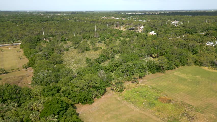 Vero Beach land available for development. 4k aerial drone video