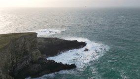 Mizen Head is a stunningly beautiful headland situated on the southwest coast of Ireland. Aerial footage 4K