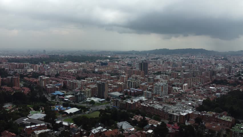 roads with traffic, vehicles with buildings streets of bogota with vehicles and movement