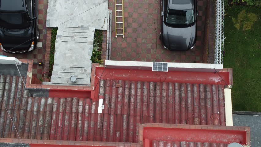 Roof of a typical house in the northern neighborhoods of Bogota