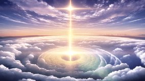 Natural phenomenon Illustration background loop of Light Beam breaking through the clouds - Powered by Shutterstock - Get 15% off with code: PIKWIZARD15