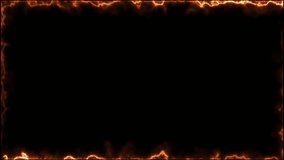 Abstract fire Loop animation.Rectangular frame with running lights. Transparent background.