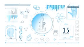 Dynamic animation on the theme of microscopy and biomedical research. - Powered by Shutterstock - Get 15% off with code: PIKWIZARD15