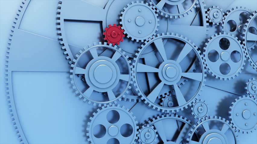 Industrial video background with gears. 3d animation. Royalty-Free Stock Footage #1101686497