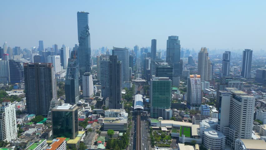 Aerial view of Bangkok skyline - Thailand.