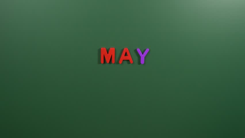 Hand sticking a sticker 1 May calendar day on school board. 1 date of May. First day of May. 1st date number. 1 day calendar. One date. Labour, International Workers | Shutterstock HD Video #1101691557