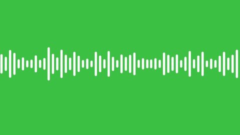 Audio wave or frequency digital animation effect 4K movement on green screen background. 스톡 비디오