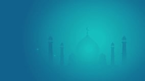 4K Ramadan Background Animation. Night view of the Arabic lantern and shadow of mosque