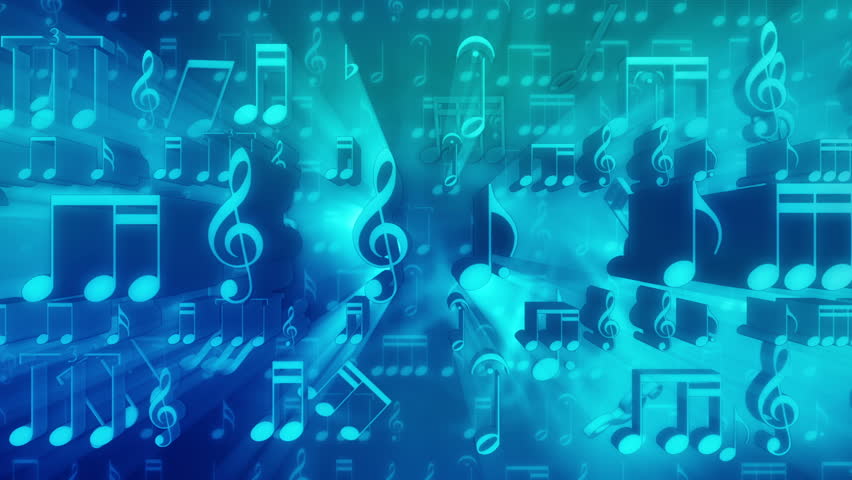 Twenty second looping blue music notes abstract motion background  Royalty-Free Stock Footage #1101707837