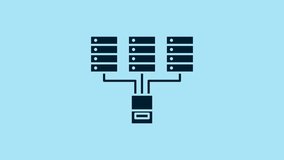 Blue Server, Data, Web Hosting icon isolated on blue background. 4K Video motion graphic animation. - Powered by Shutterstock - Get 15% off with code: PIKWIZARD15