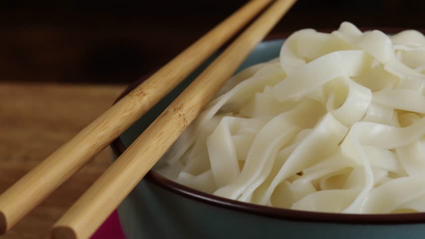 dish of chinese noodles close up