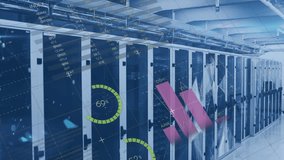 Animation of statistical data processing against plexus networks against computer server room. Computer interface and business data storage technology concept - Powered by Shutterstock - Get 15% off with code: PIKWIZARD15