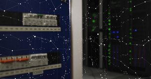 Animation of shapes and data processing over server room. Global technology and digital interface concept digitally generated video. - Powered by Shutterstock - Get 15% off with code: PIKWIZARD15