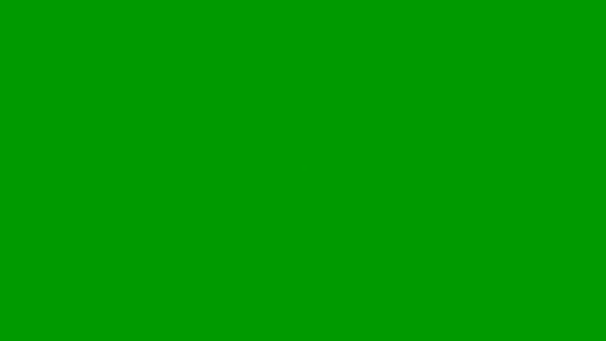 Animated blue flower blossoms. Vector illustration isolated on green background.