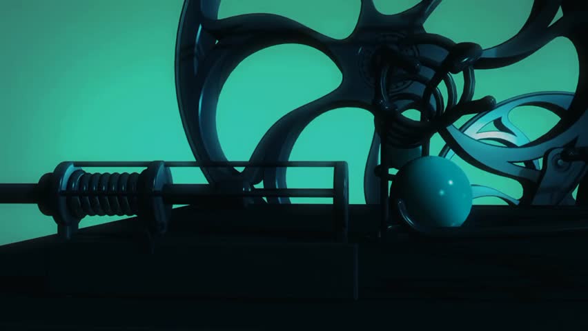 Green glowing balls and machinery animation loop | Shutterstock HD Video #1101738925