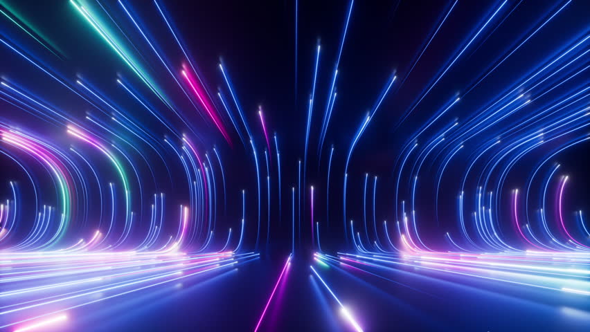 looped 3d animation. Abstract background. Pink blue vertical neon lines with glowing trails. Appear, slide up and fade away Royalty-Free Stock Footage #1101742071