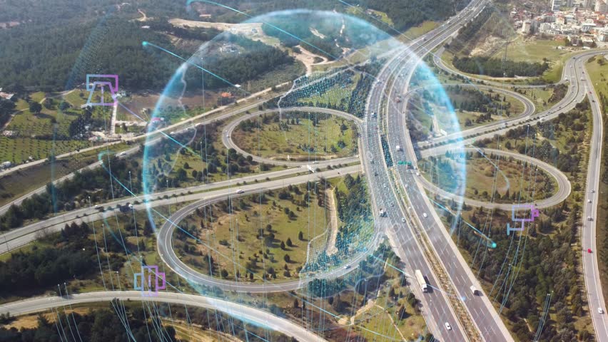 Modern transportation and communication network concept. | Shutterstock HD Video #1101750211